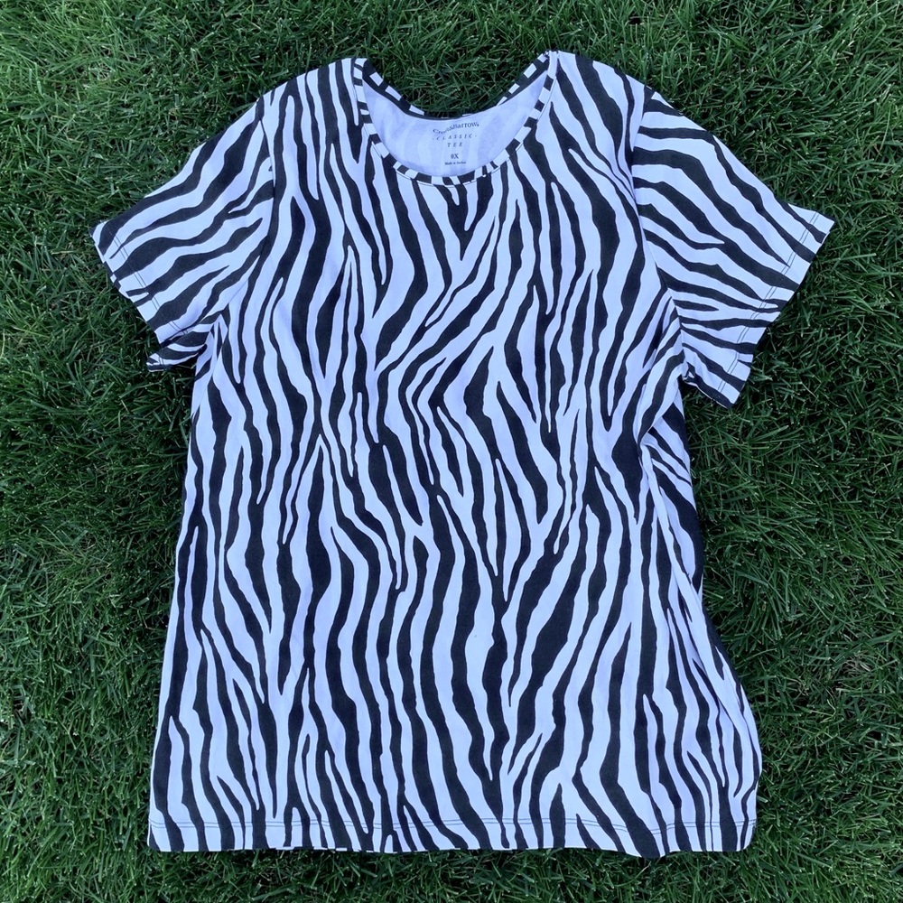 Croft & Barrow cotton classic tee in zebra print L.